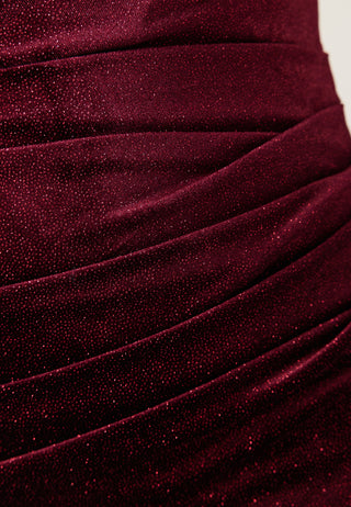 Glitter Velvet One Shoulder Maxi Dress