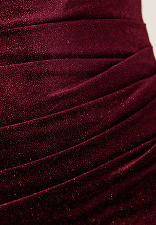 Glitter Velvet One Shoulder Maxi Dress