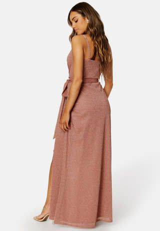 Glitter Wrap Front Maxi Dress