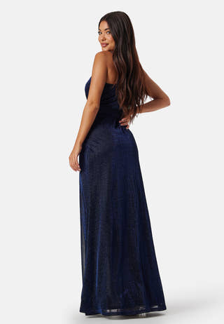 Glitter Wrap Front Maxi Dress