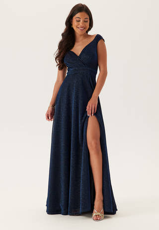 Glitter Wrap Maxi Dress