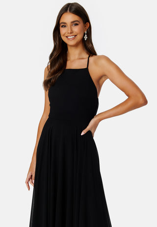 High Neck Chiffon Maxi Dress