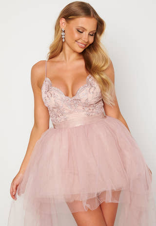 Lace Bodice High Low Dress