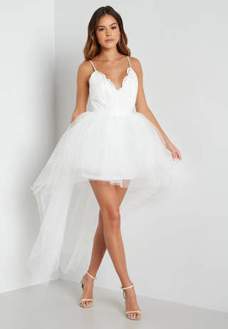 Lace Bodice High Low Dress