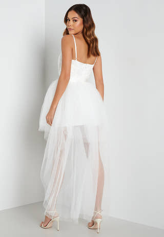 Lace Bodice High Low Dress
