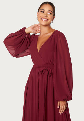 Long Sleeve Chiffon Dress