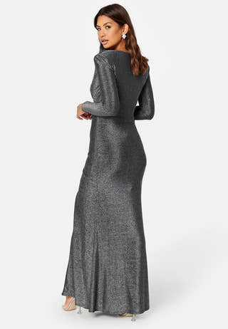 Long Sleeve Glitter Maxi Dress