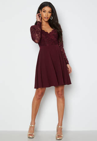 Long Sleeve Lace Skater Dress