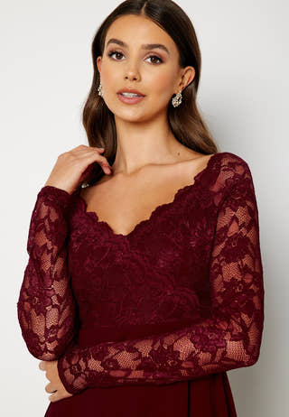 Long Sleeve Lace Skater Dress
