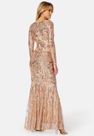 Long Sleeve Sequin Maxi Dress