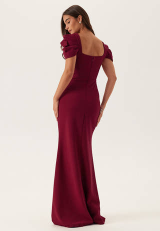 Pleated Sleeve Maxi Dress