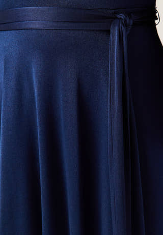 Satin Volume Sleeve Maxi Dress