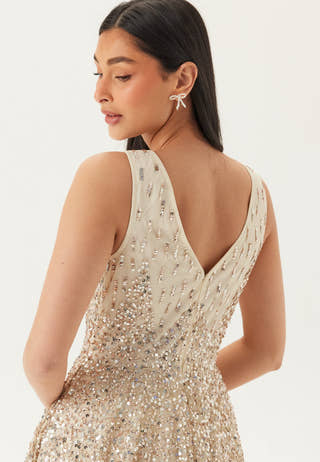 Sequin Sunray Sleeveless Maxi Dress