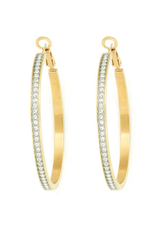 Front Crystal Pave Hoops