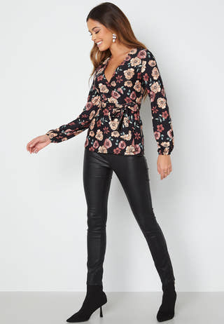 Alba puff sleeve wrap top