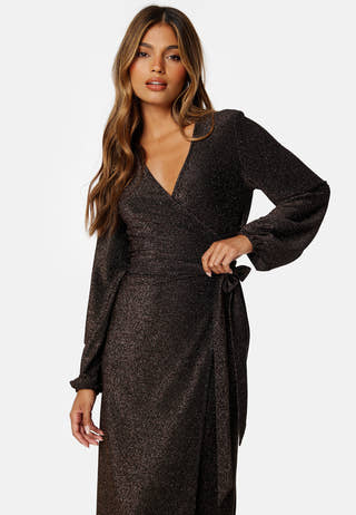 Sparkling Midi Wrap Dress