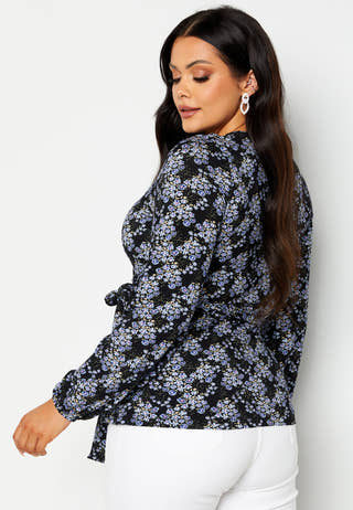 Amanda puff sleeve wrap top