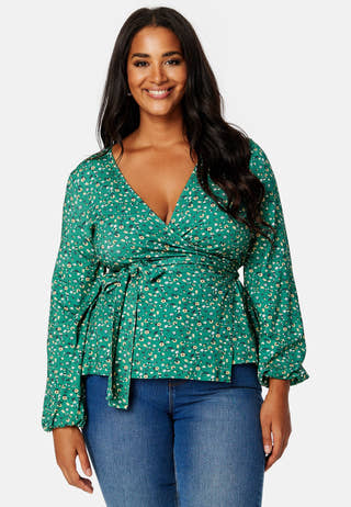 Amanda puff sleeve wrap top