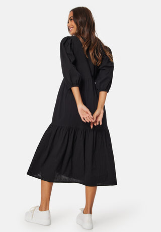 Balloon Sleeve Cotton Dress