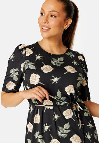 Blenda puff sleeve midi dress