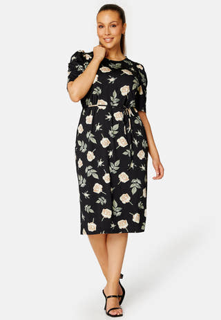 Blenda puff sleeve midi dress