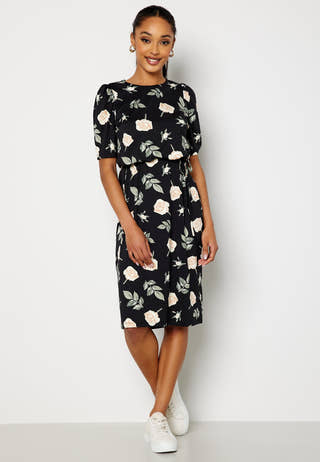Blenda puff sleeve midi dress