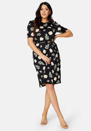 Blenda puff sleeve midi dress