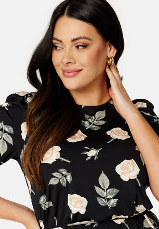 Blenda puff sleeve midi dress