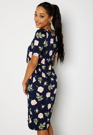 Blenda puff sleeve midi dress