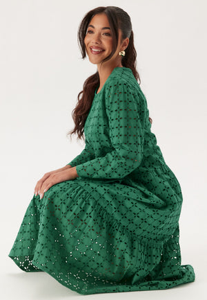 Broderie Anglaise Round Neck Dress