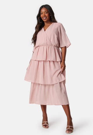 Butterfly Sleeve Flounce Dress