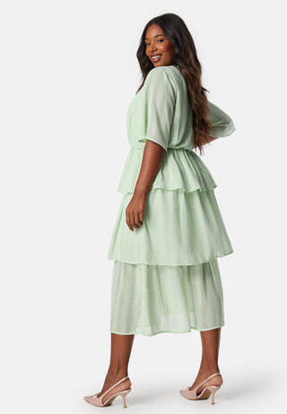 Butterfly Sleeve Flounce Dress