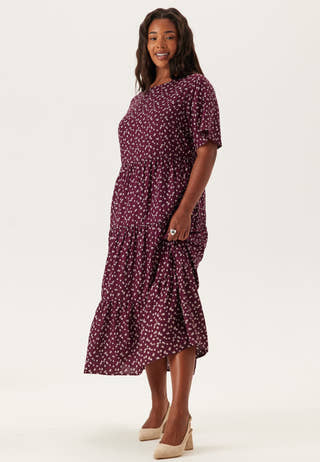 Butterfly Sleeve Viscose Midi Dress
