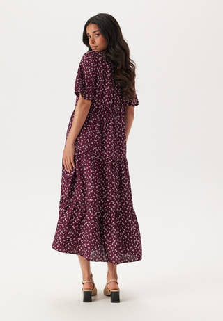 Butterfly Sleeve Viscose Midi Dress