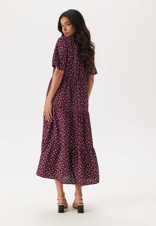 Butterfly Sleeve Viscose Midi Dress