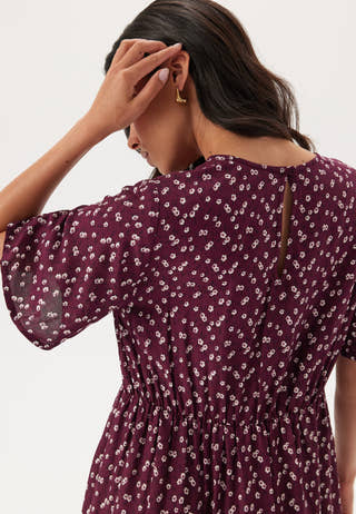 Butterfly Sleeve Viscose Midi Dress