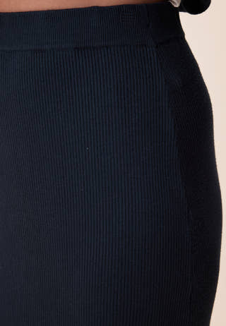 Contrast Knitted Midi Skirt