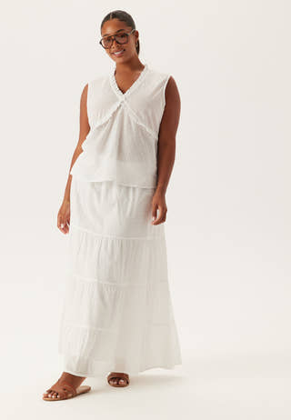 Cotton Dobby Dot Maxi Skirt