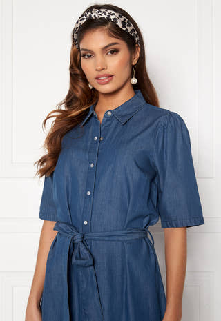 Emma midi puff denim dress