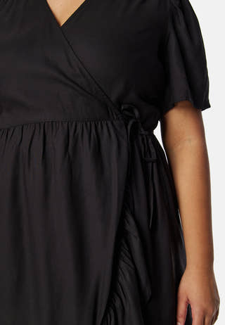 Evie Puff Sleeve Midi Wrap Dress