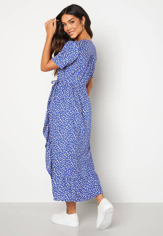 Evie puff sleeve wrap dress