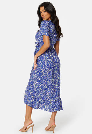 Evie puff sleeve wrap dress