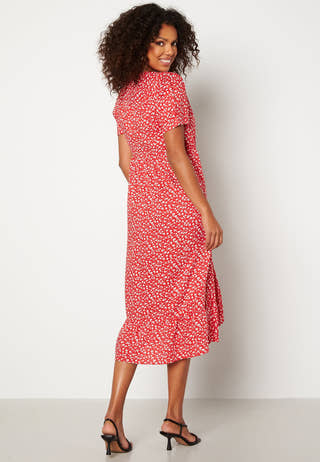 Evie puff sleeve wrap dress