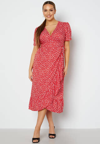 Evie puff sleeve wrap dress