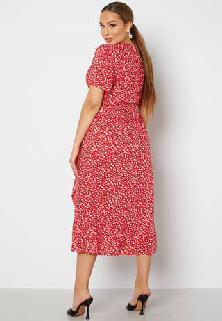 Evie puff sleeve wrap dress