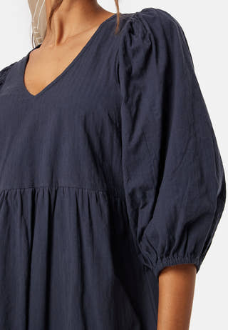 Balloon Sleeve Cotton Dress