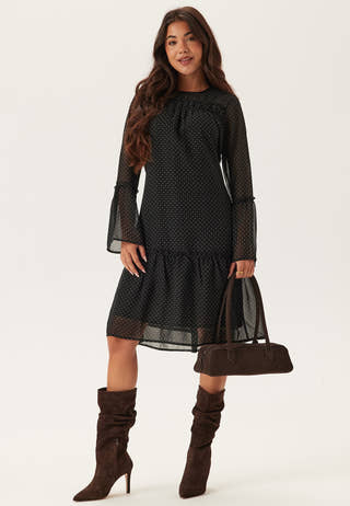 Flounce Sleeve Dress