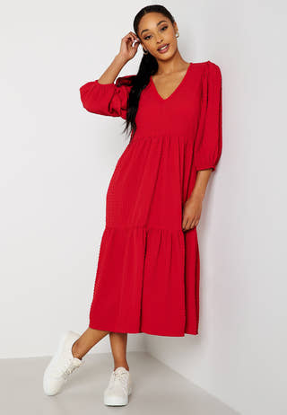 Fredrika v-neck flounce dress