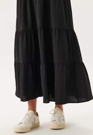 Frill Neck Tiered Maxi Dress