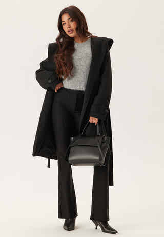Hooded Wool Mix Coat